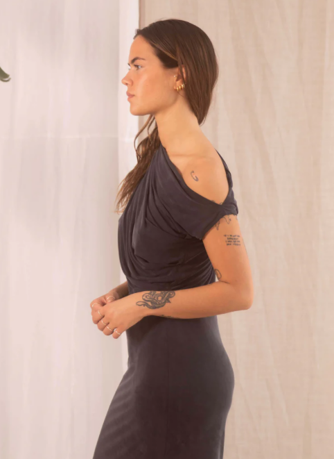 COSSAC Drape Midi Dress