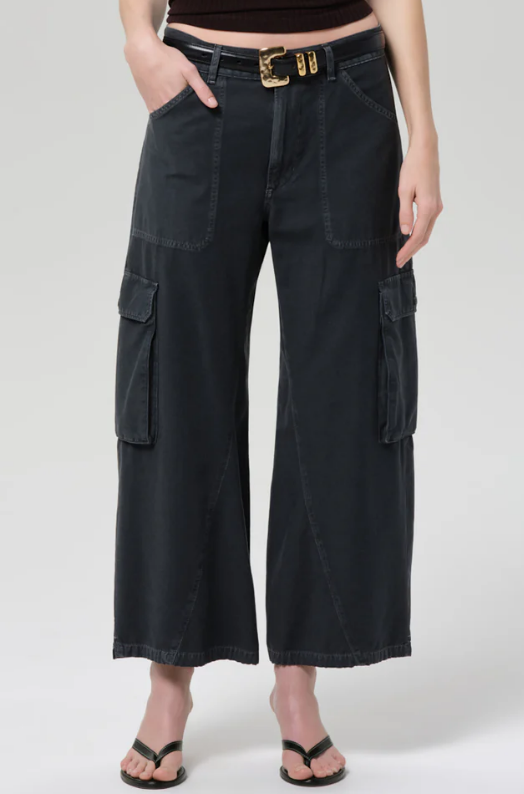 Citizens of Humanity Thassos Twisted Seam Utility Pant in Washed Black