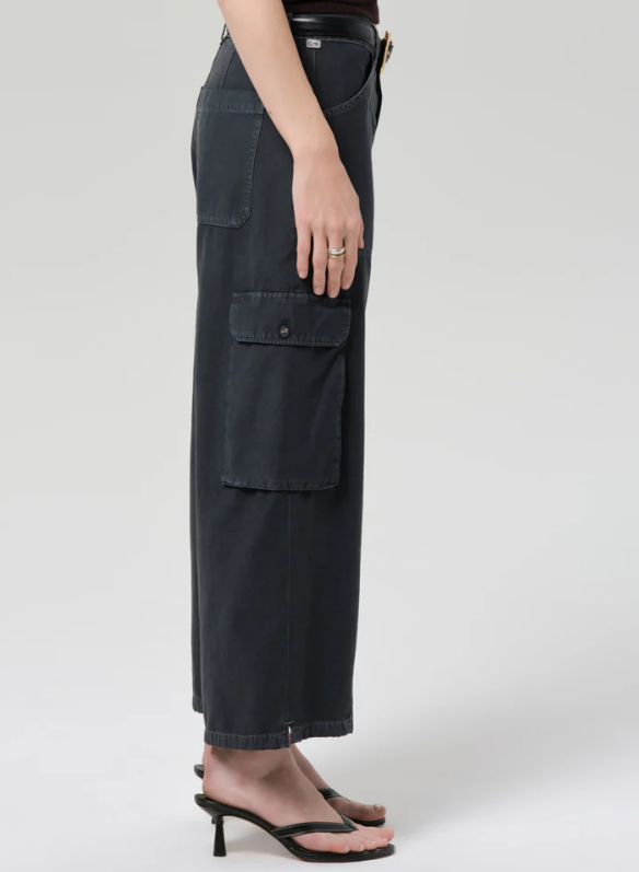 Citizens of Humanity Thassos Twisted Seam Utility Pant in Washed Black