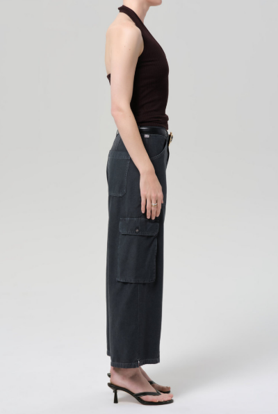 Citizens of Humanity Thassos Twisted Seam Utility Pant in Washed Black
