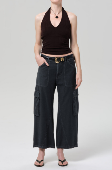 Citizens of Humanity Thassos Twisted Seam Utility Pant in Washed Black