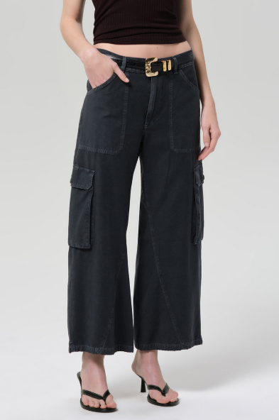 Citizens of Humanity Thassos Twisted Seam Utility Pant in Washed Black