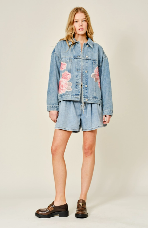 NYLAND Havilah Flower Patch Denim Jacket - Adorn