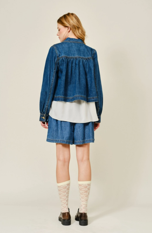 NYLAND Jacinda Flared Collar Denim Jacket