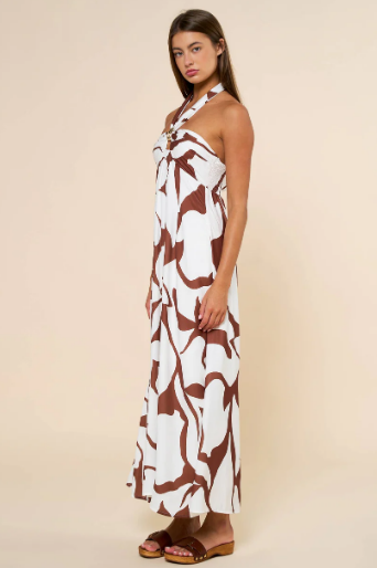 DEON Palm Halter Print Maxi
