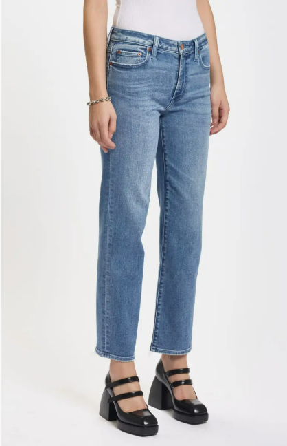 Daze Denim Rebel Mid Rise Ankle Slim Straight in Real Deal