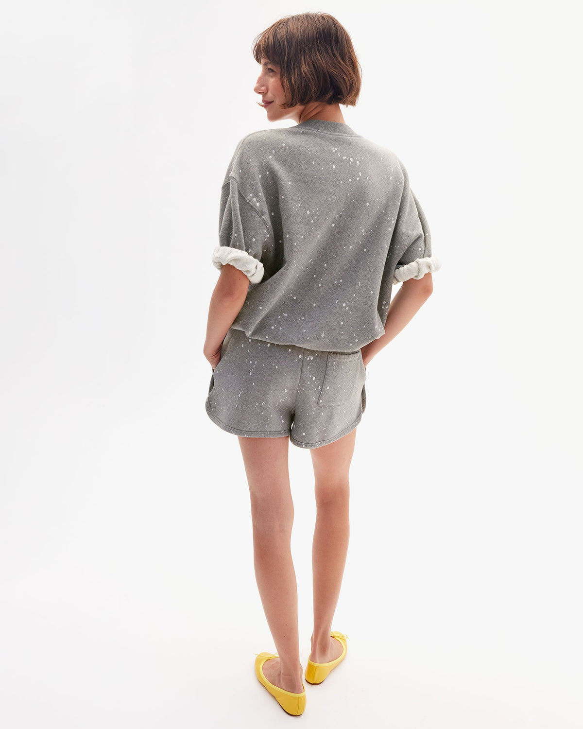 Clare V. Short Sleeve Oversized Sweatshirt - Splatter