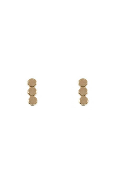 The Land of Salt Short Coin Dot Bar Stud Earrings