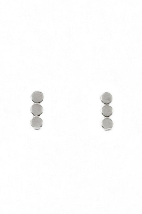 The Land of Salt Short Coin Dot Bar Stud Earrings