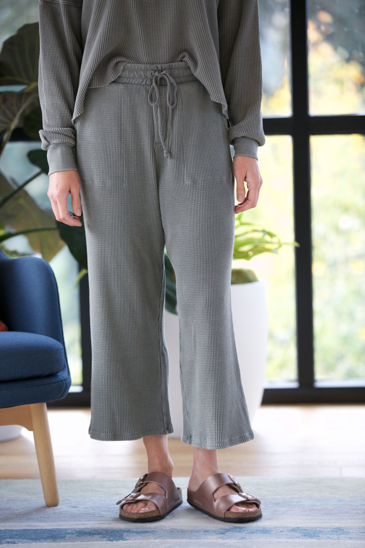 Splendid Alina Waffle Wide Leg Pant Soft Vob