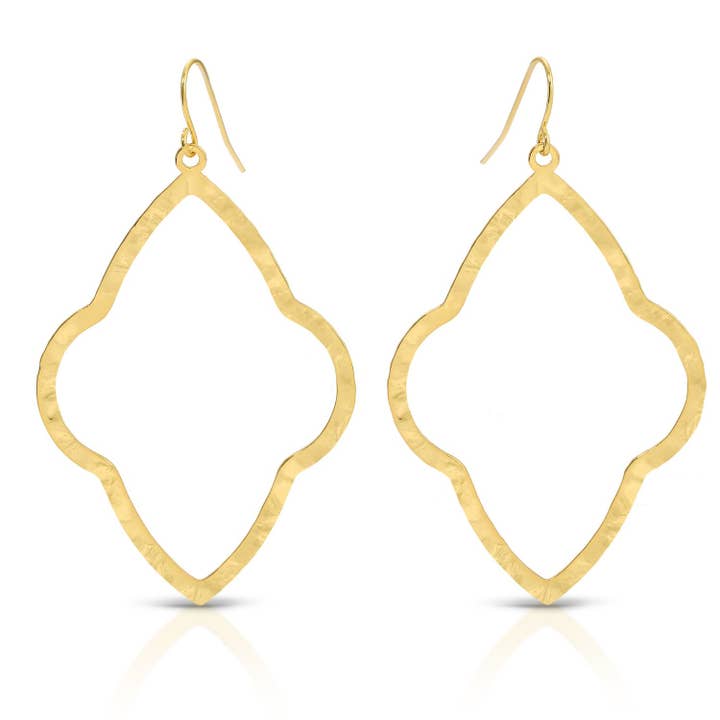 Splendid Iris Large Textured Medallion Hoops - Medium