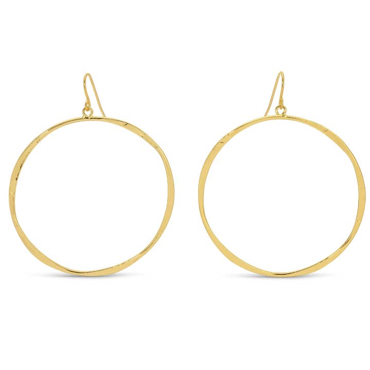Splendid Iris Lightly Hammered Open Circle Earrings