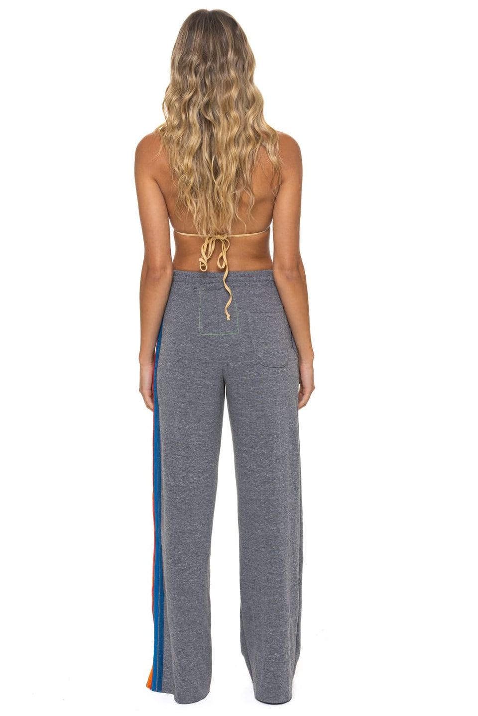 Aviator Nation 5 Stripe Wide Leg Sweatpants