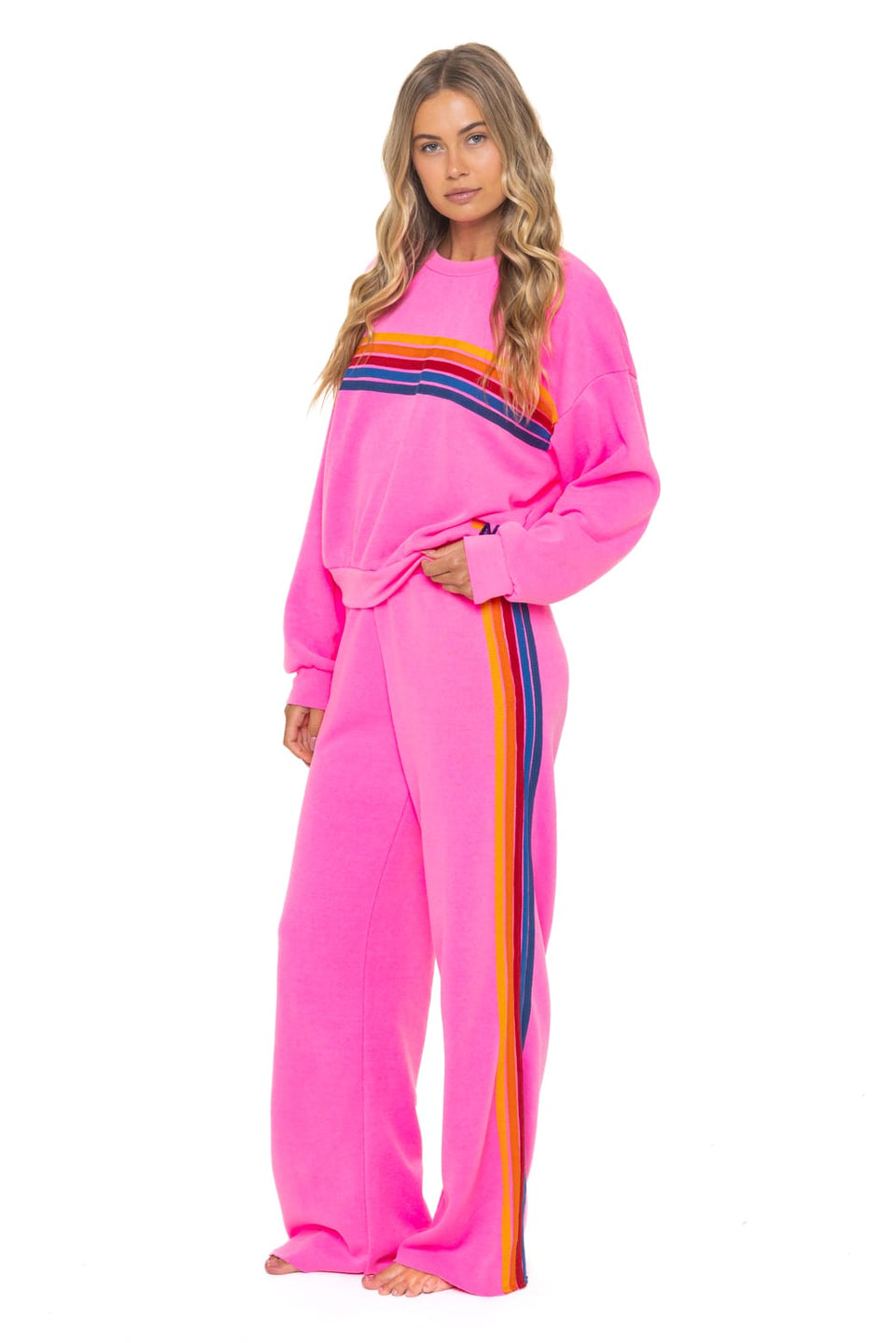 Aviator Nation 5 Stripe - Crew Sweatshirt Relaxed