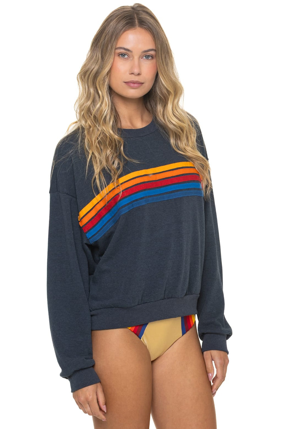 Aviator Nation 5 Stripe - Crew Sweatshirt Relaxed