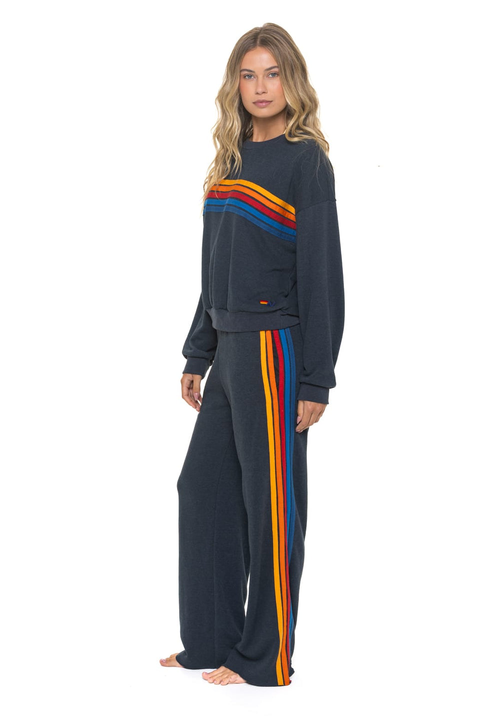 Aviator Nation 5 Stripe - Crew Sweatshirt Relaxed