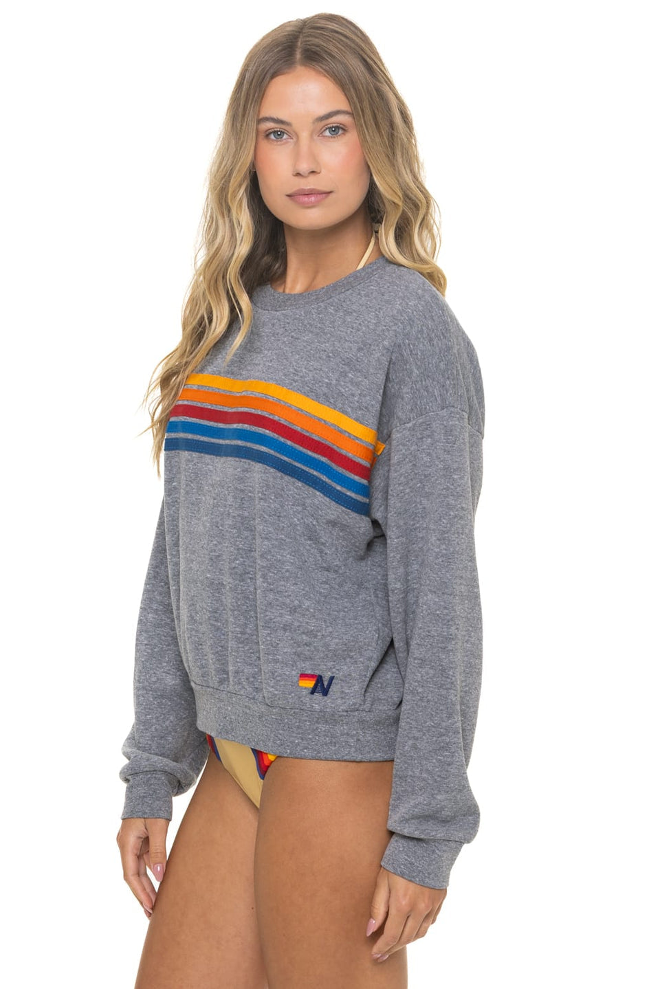 Aviator Nation 5 Stripe - Crew Sweatshirt Relaxed