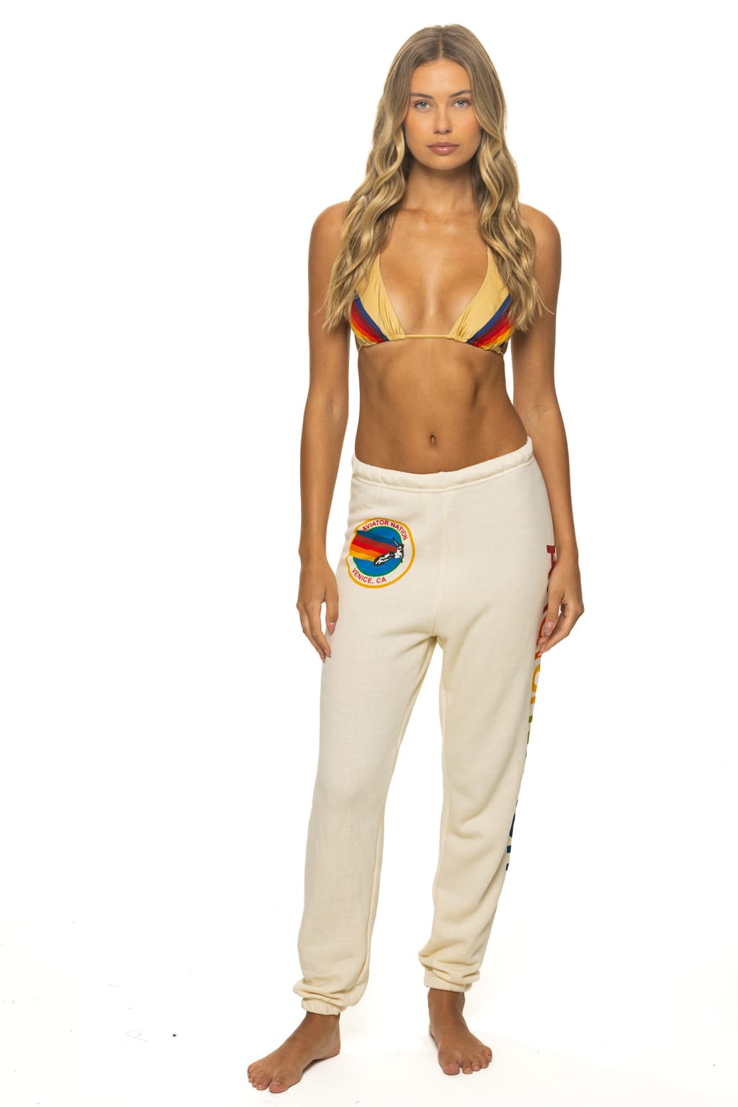 Aviator Nation -  Venice Sweatpants in Vintage White
