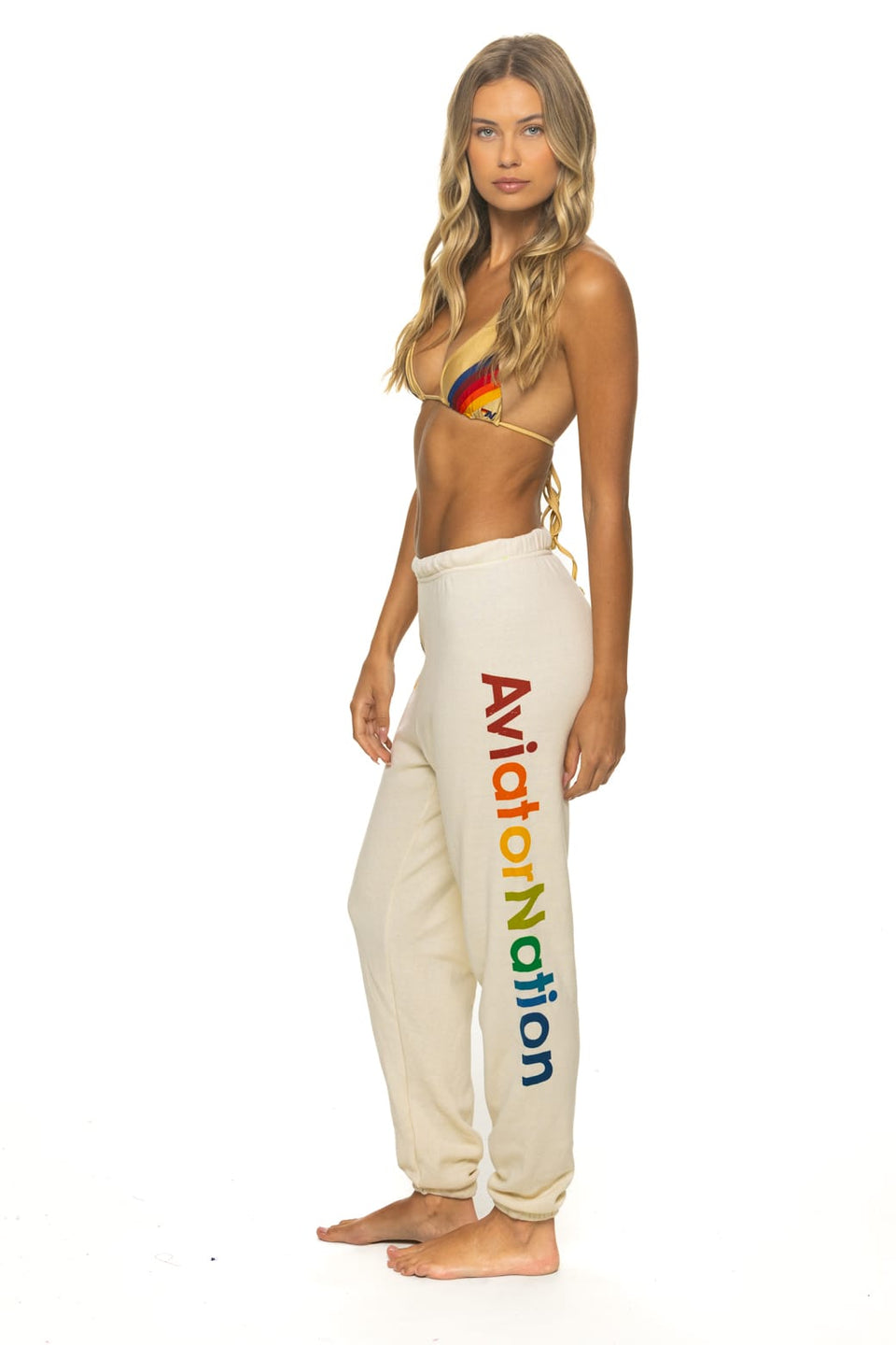 Aviator Nation -  Venice Sweatpants in Vintage White