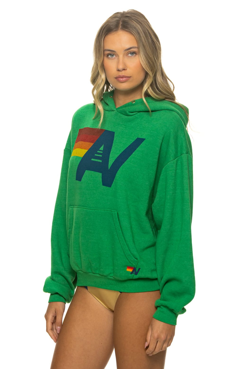 Aviator Nation Logo - Pullover Hoodie Relaxed in Kelly Green