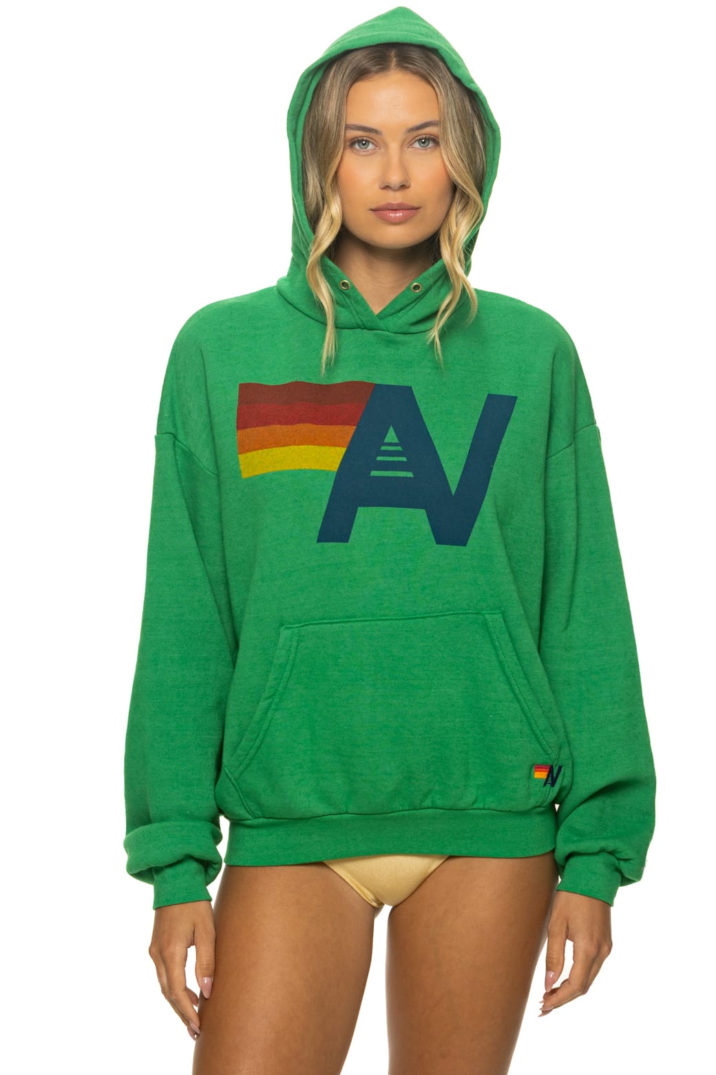 Aviator Nation Logo - Pullover Hoodie Relaxed in Kelly Green