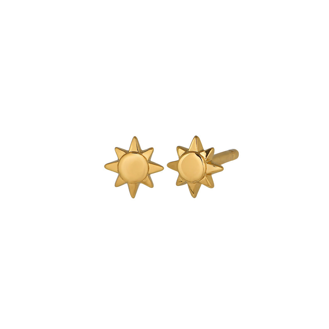 The Land of Salt Sun Stud Earrings Gold