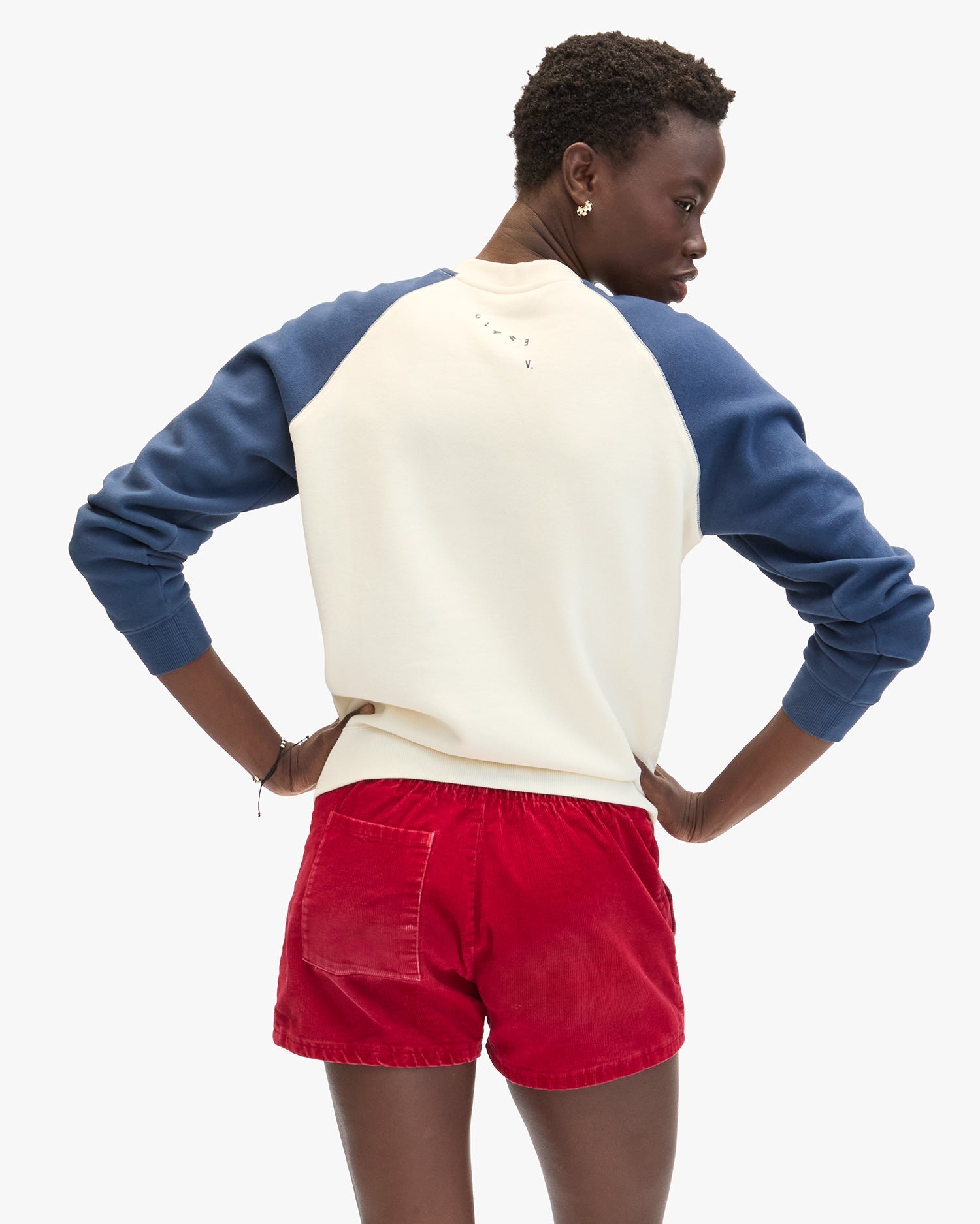 Clare V. Sardine Sweatshirt Cream Navy
