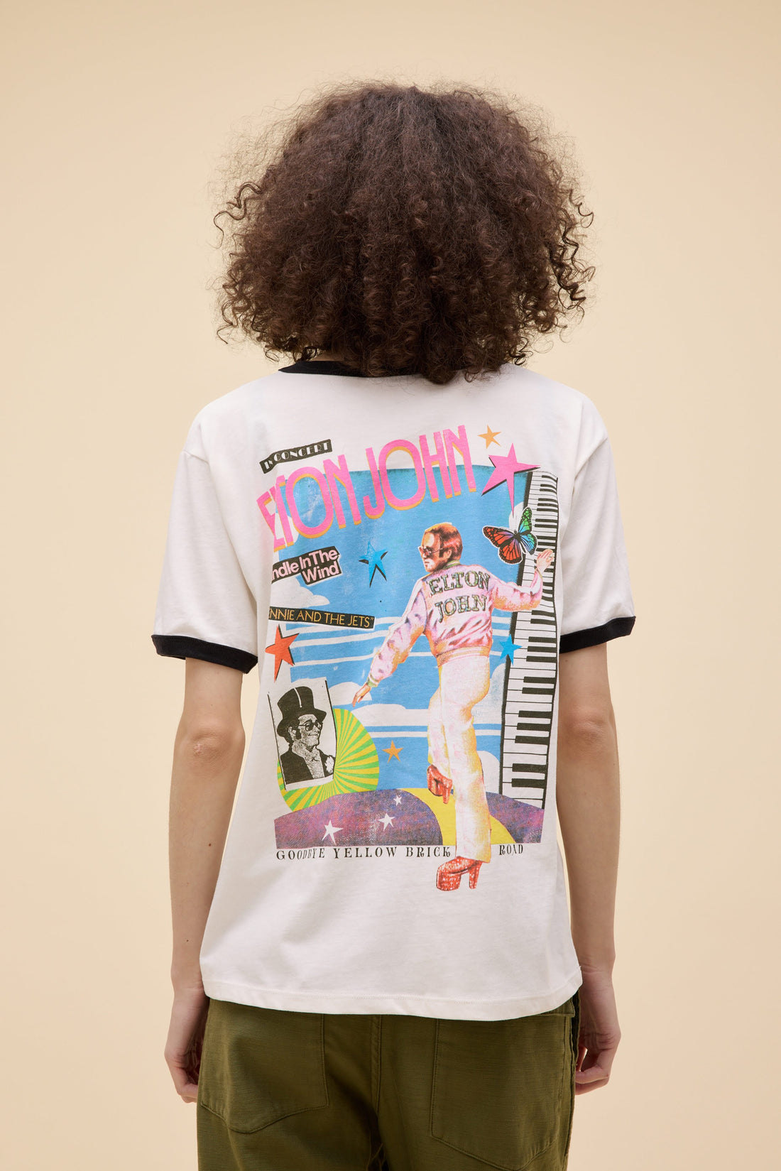 DAYDREAMER Elton John 1973 Pop Art Oversized Ringer Tee