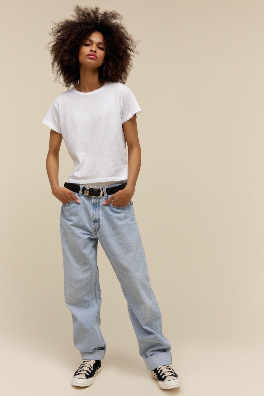 DAYDREAMER Solid Solo Tee in Bleach White