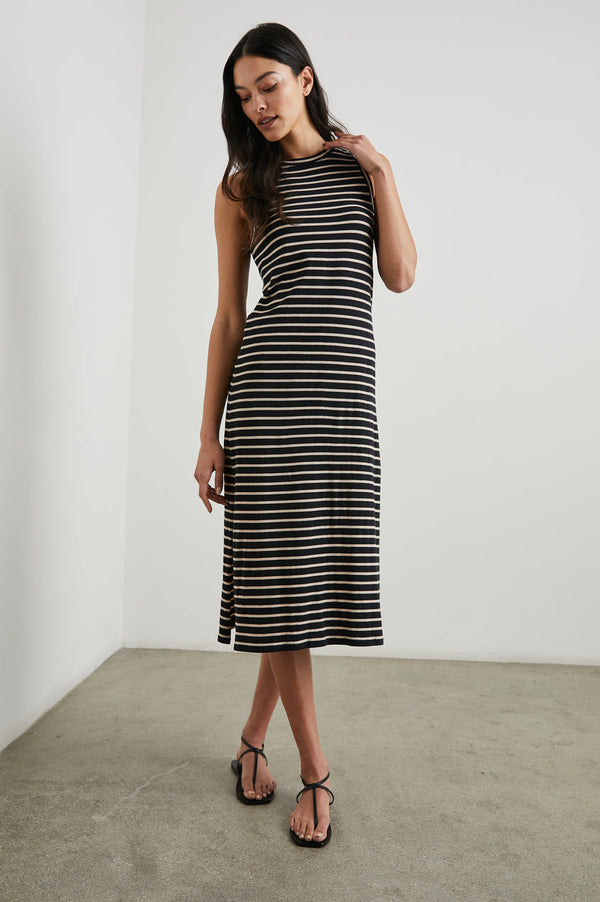 Rails Women's Striped Cotton Tank Dress - Black Ivory Stripe
