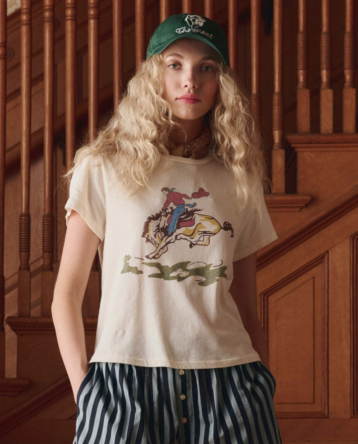 THE GREAT. The Little Tee w/ Rider Graphic