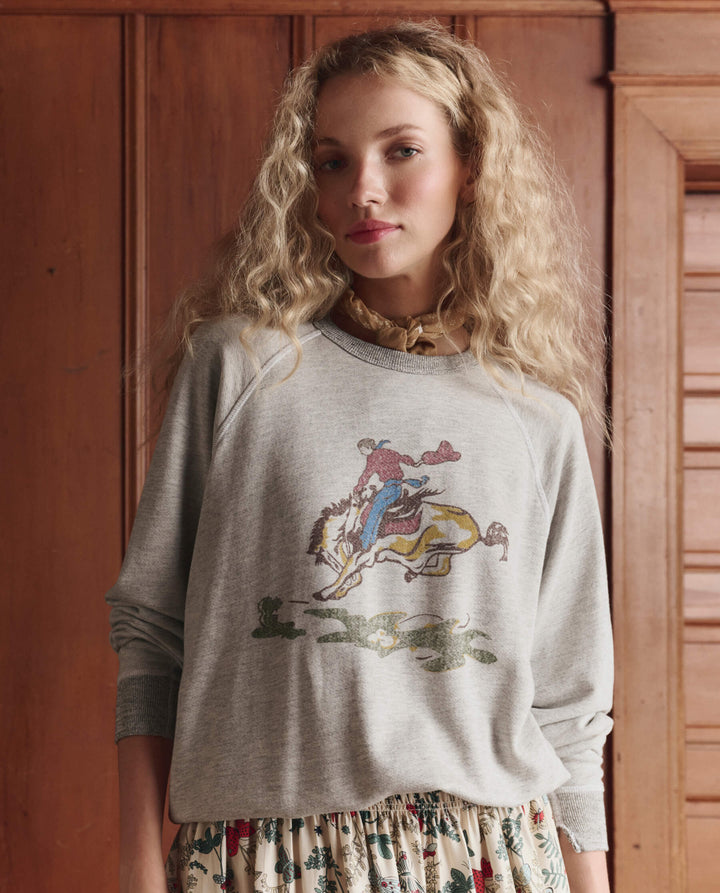 THE GREAT. The College Sweatshirt w/ Rider Graphic