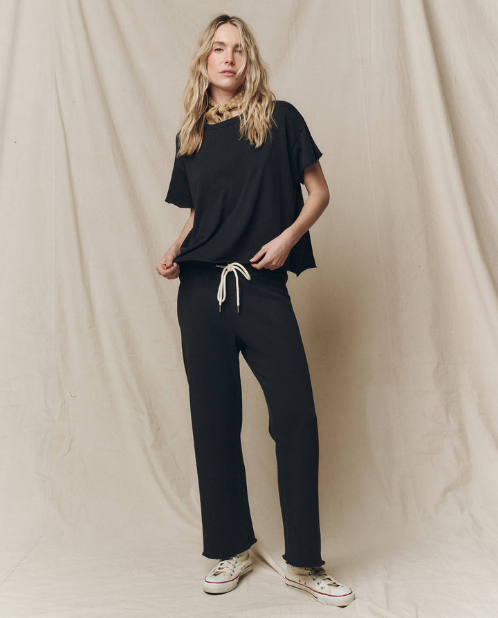 THE GREAT. The Wide Leg Cropped Sweatpant