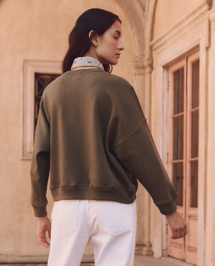 THE GREAT. The Floral Applique Teammate Sweatshirt