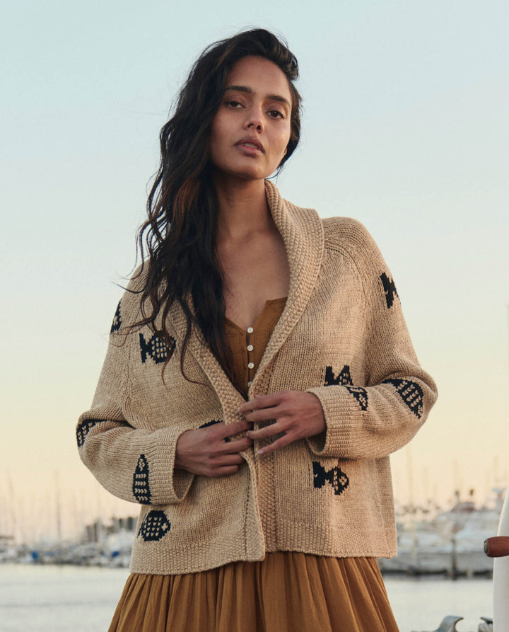 THE GREAT. The Swimming Fish Lodge Cardigan