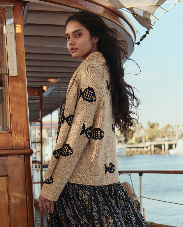 THE GREAT. The Swimming Fish Lodge Cardigan