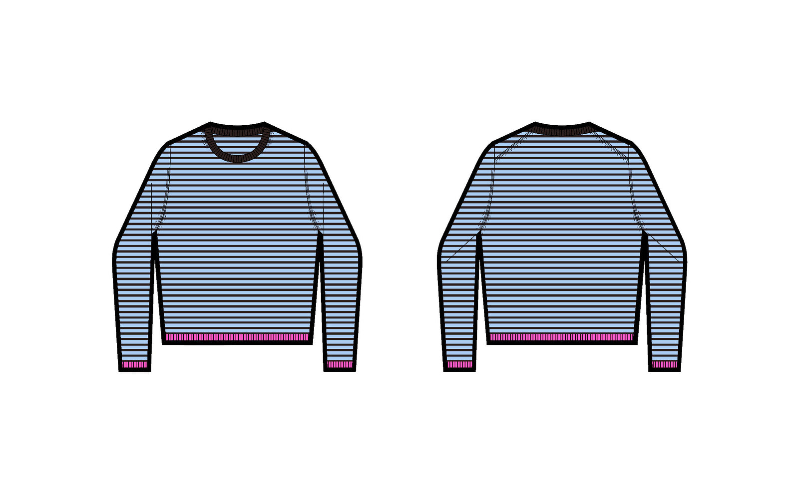 Jumper 1234 Tipped Little Stripe Crew in Pluto Aurora Azalea