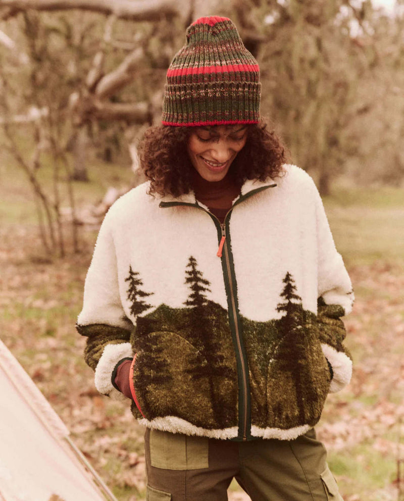 THE GREAT. The Plush Terrain Full-Zip in Mountain View Landscape