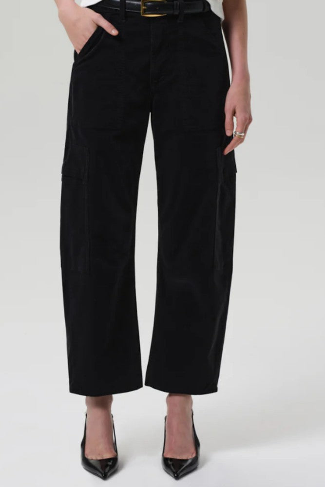 Citizens of Humanity Marcelle Low Slung Cargo in Corduroy Charcoal