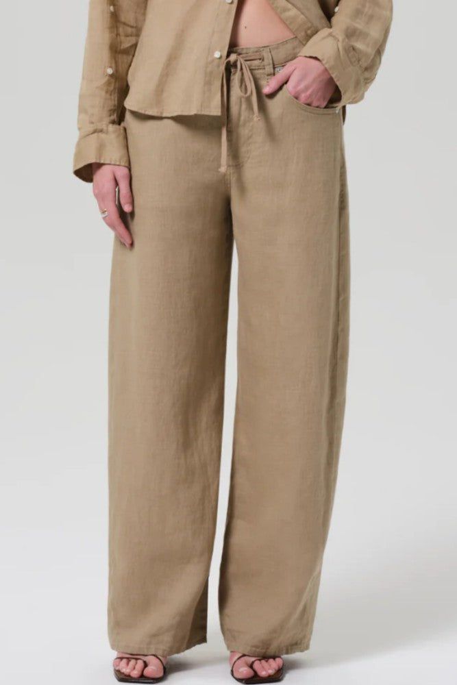 Citizens of Humanity Brynn Drawstring Trouser in Linen Gobi