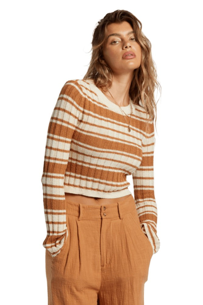 Billabong Clare Striped Sweater Sandalwood