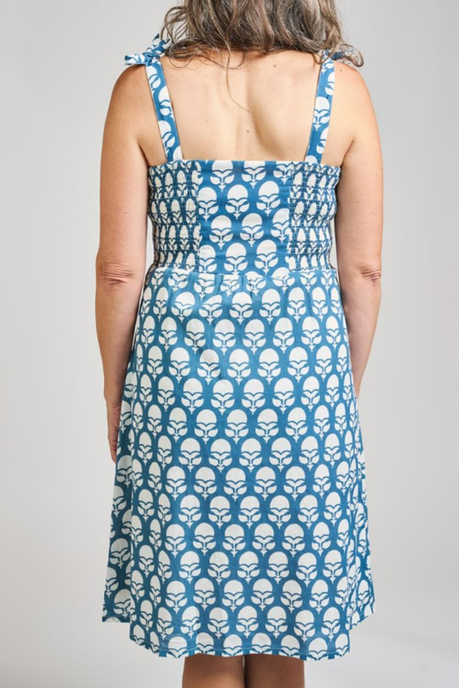 Mata Traders Provence Midi Dress in Marigold Blue