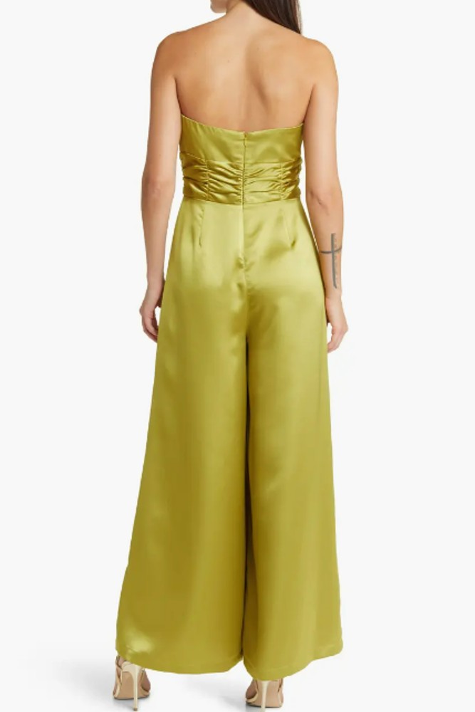 Du Paradis Chartreuse Strapless Jumpsuit