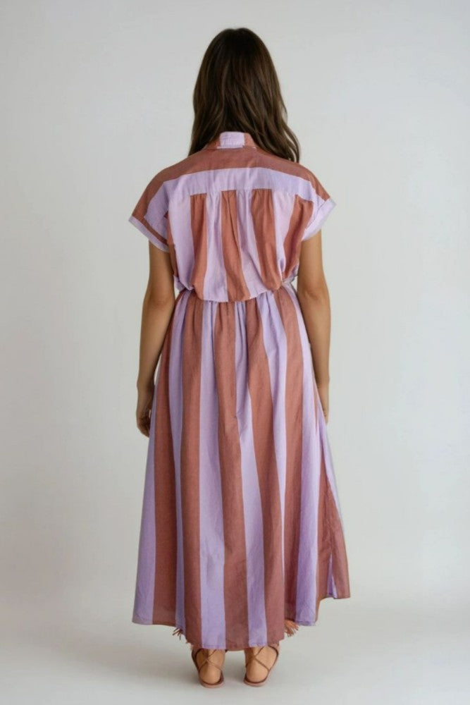 BEL KAZAN Avery Skirt in Chestnut Stripe