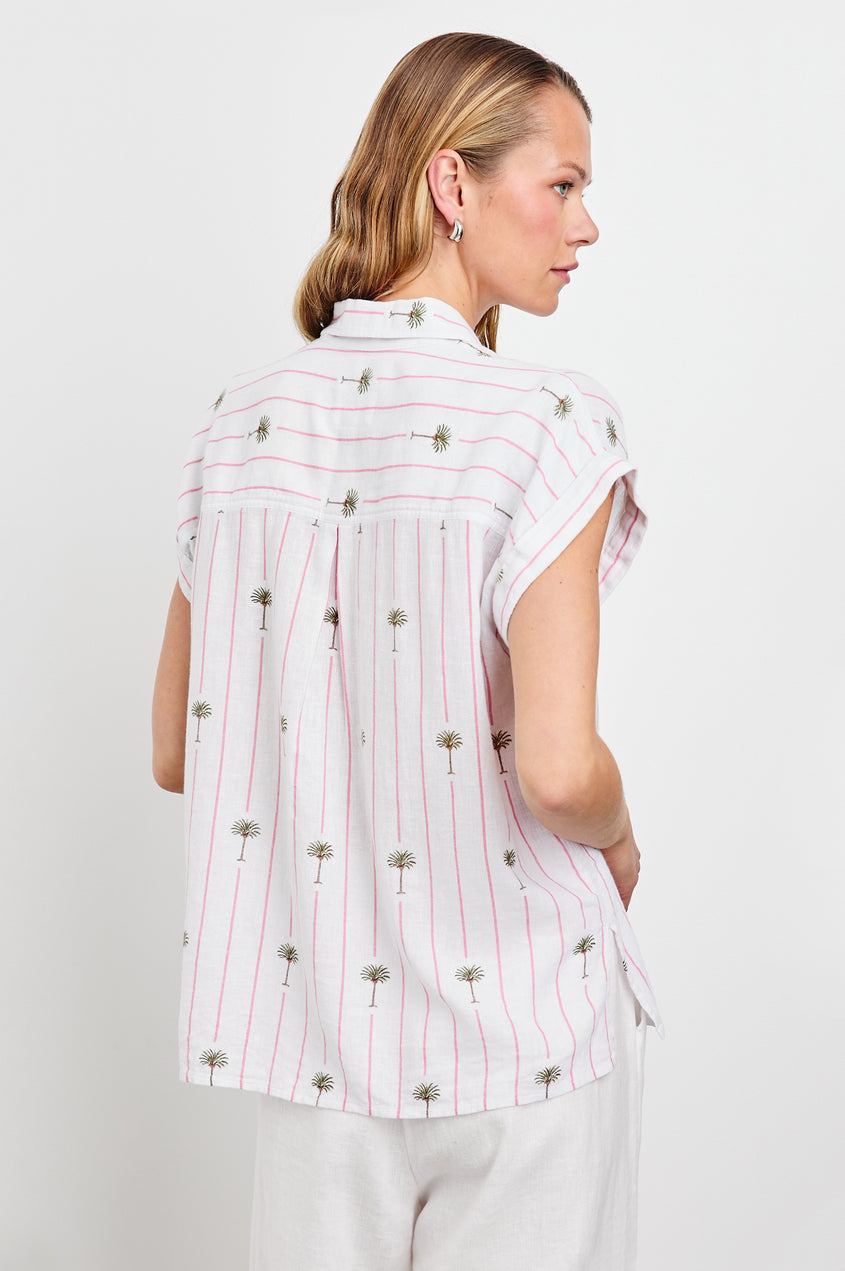 Rails Whitney Button Down in Pink Palm Stripe