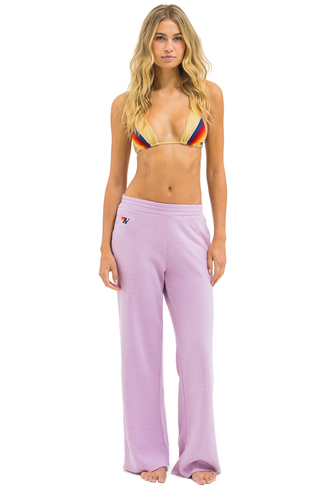 Aviator Nation Wide Leg Sweatpant in Mauve