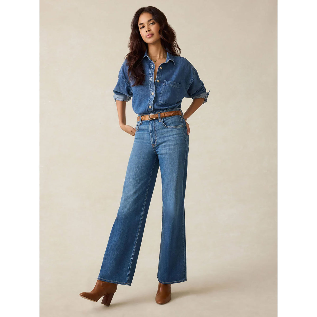 Faherty Sunfair Denim Shirt