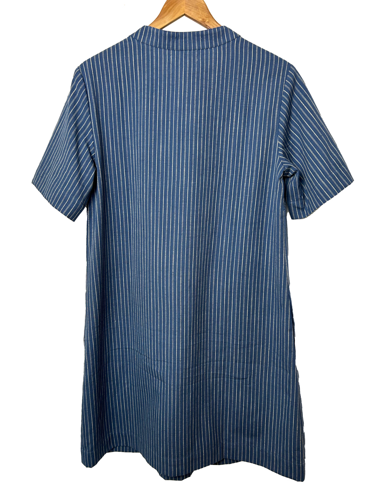 BIBICO Wren Pull on Dress in Cotton and Linen Stripe