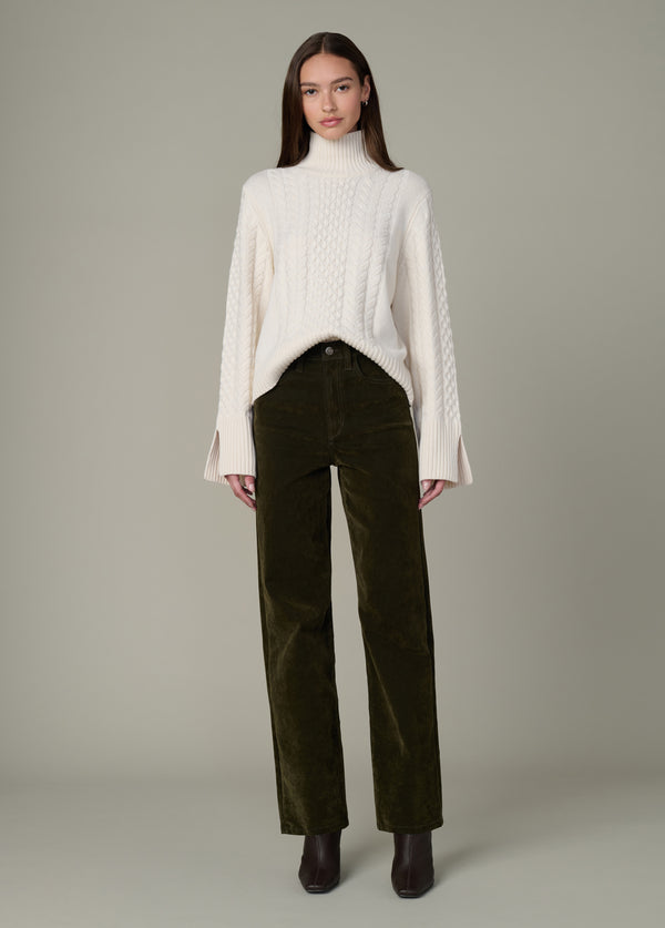 JOE&#39;S JEANS The Margot Straight Flocked in Olive