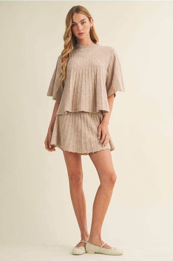 NYLAND Bell Sleeve Wide-Rib Knit Top